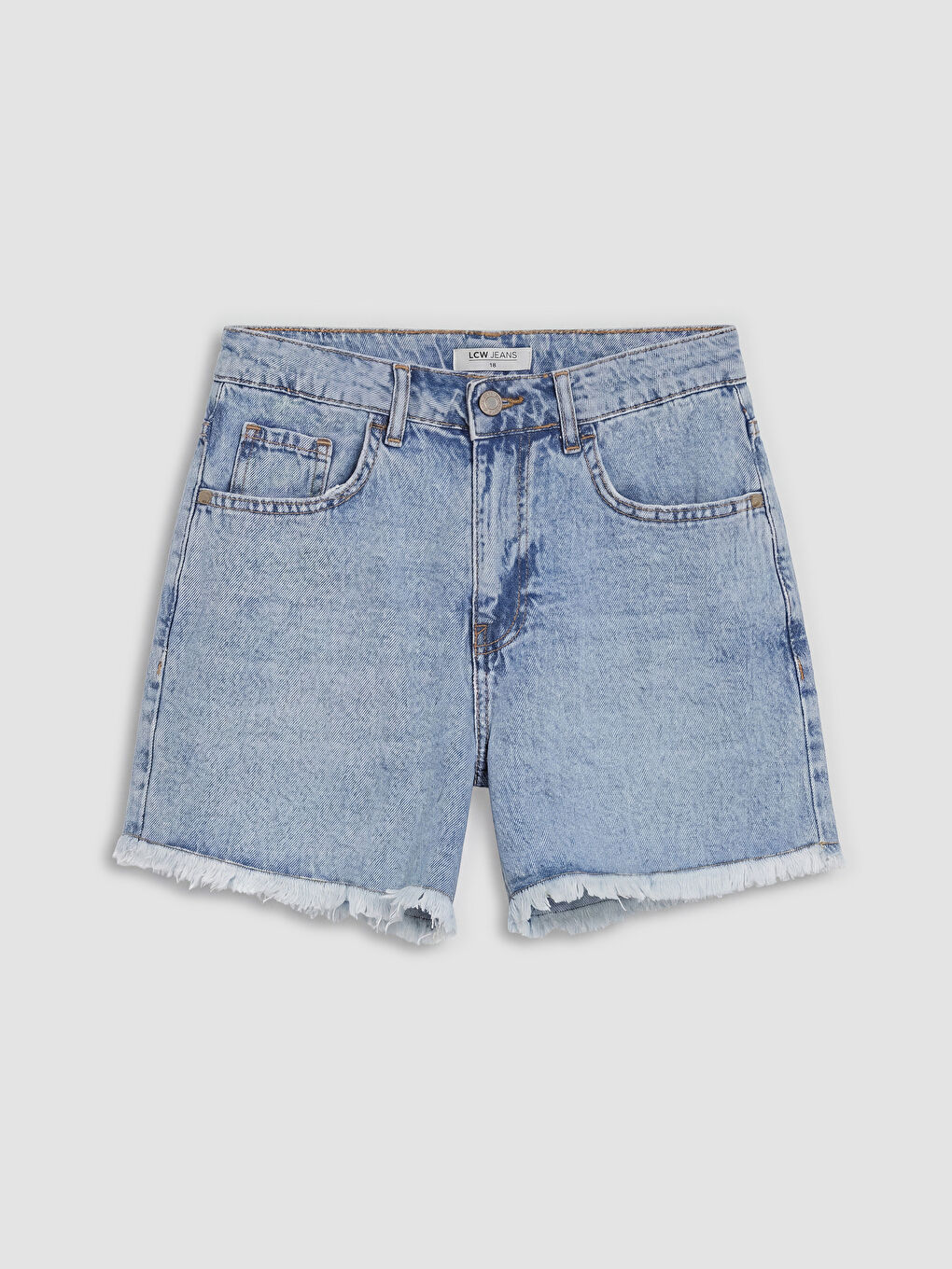 İndigo Yüksek Bel Püsküllü Kadın Jean Şort