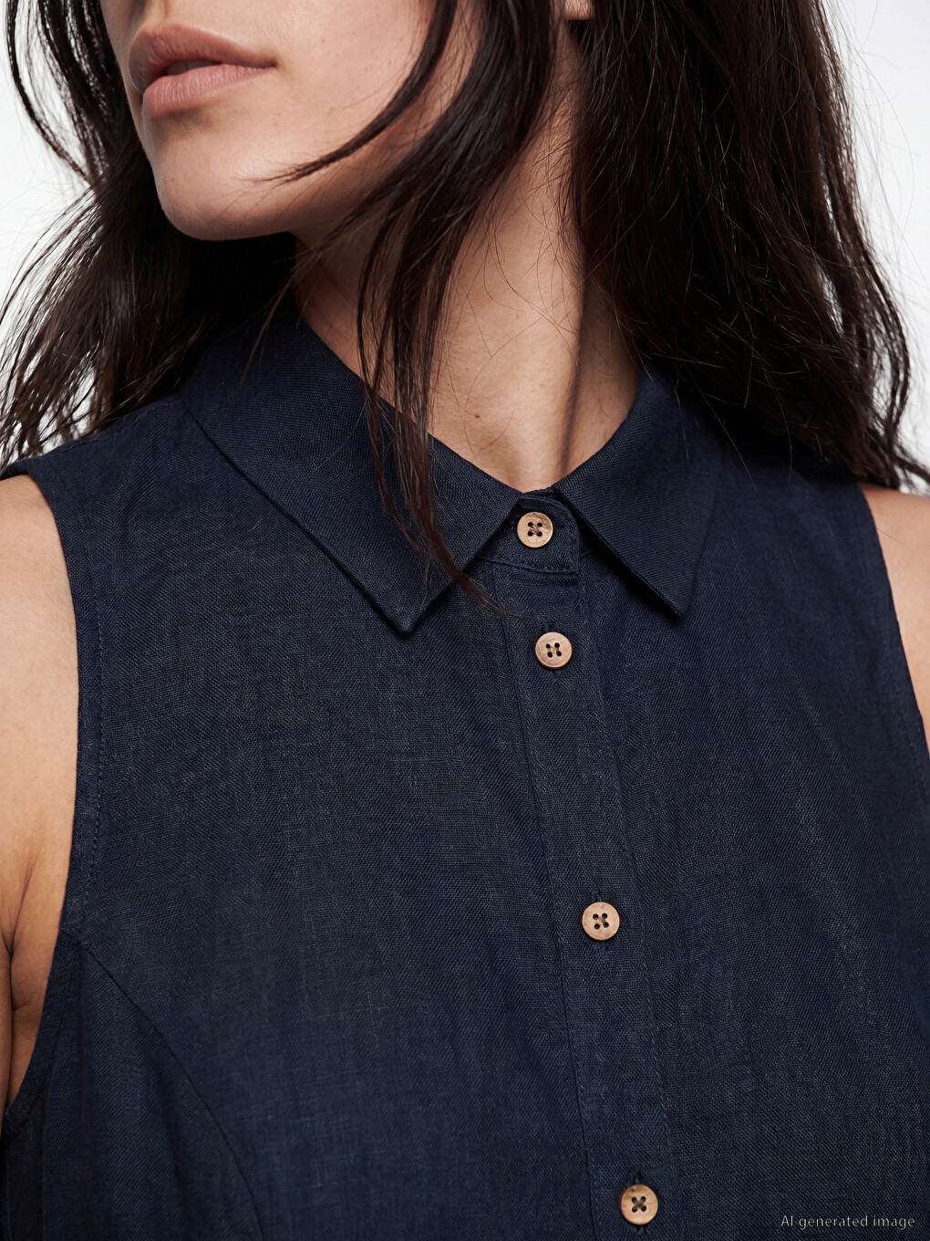 Linen Blend Shirt Dress-2