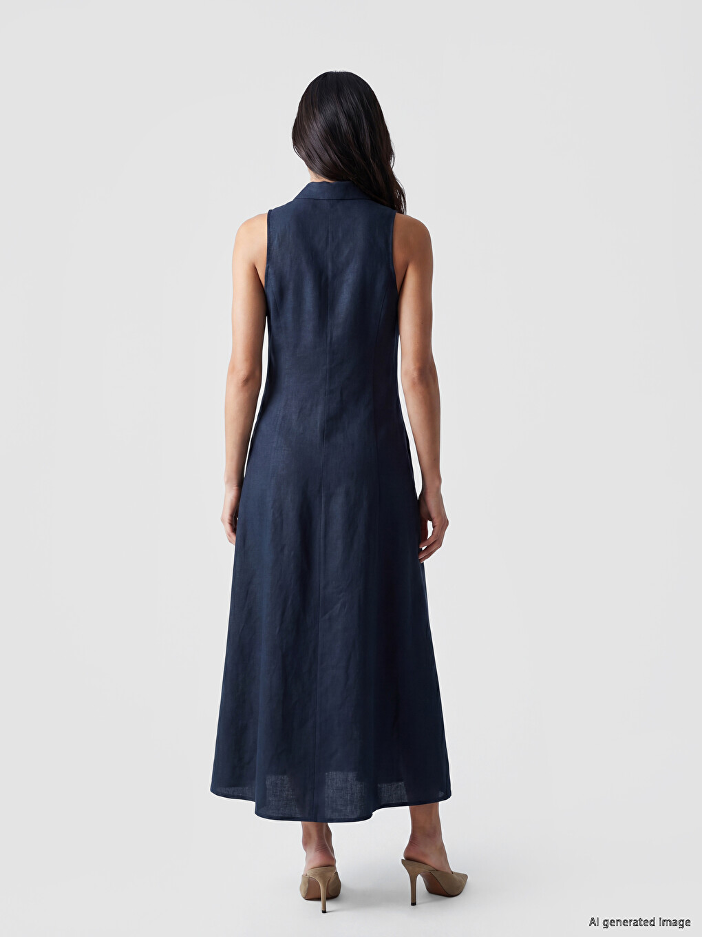 Linen Blend Shirt Dress-3