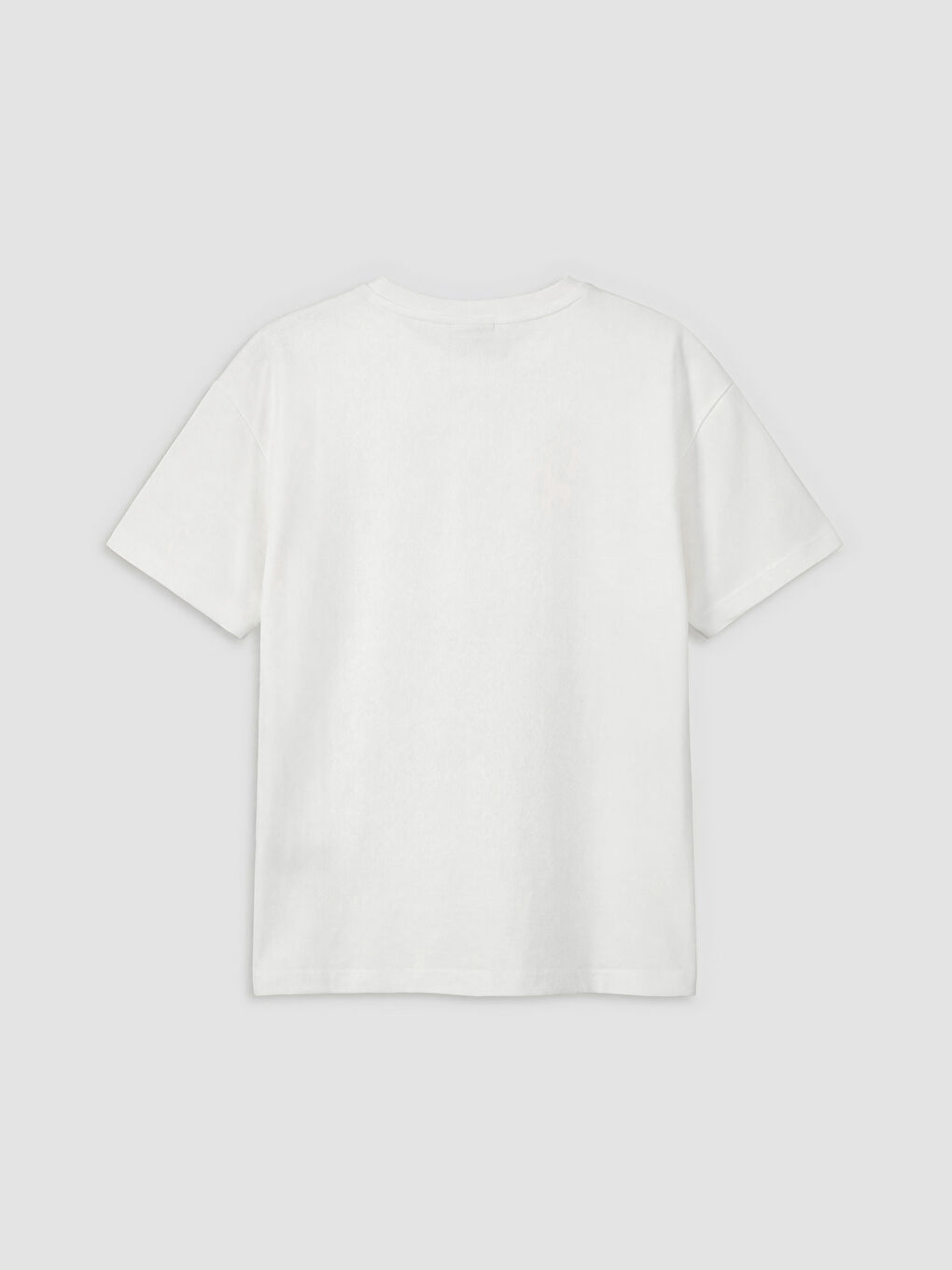 Ekru Bisiklet Yaka Fiyonk Nakışlı Kız Çocuk Tişört-1