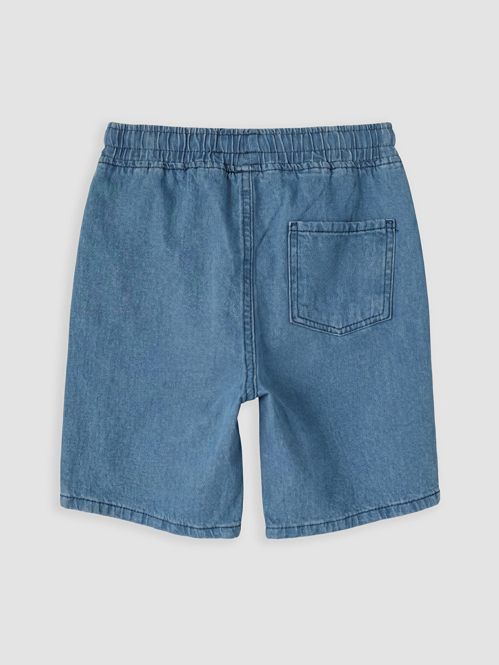 İndigo Beli Lastikli Erkek Çocuk Jean Şort-1