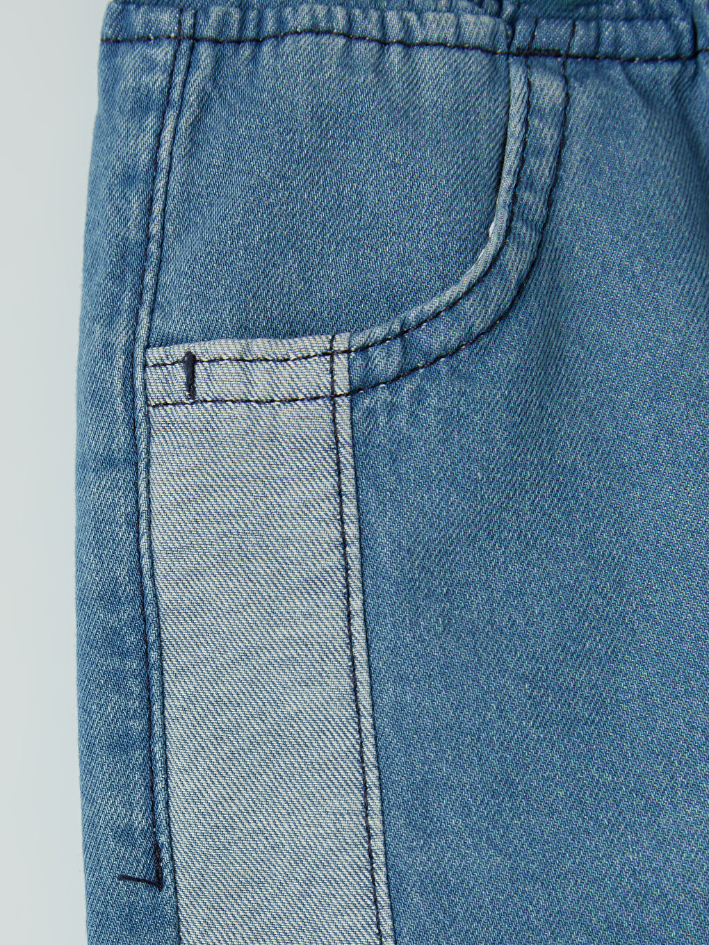 İndigo Beli Lastikli Erkek Çocuk Jean Şort-2