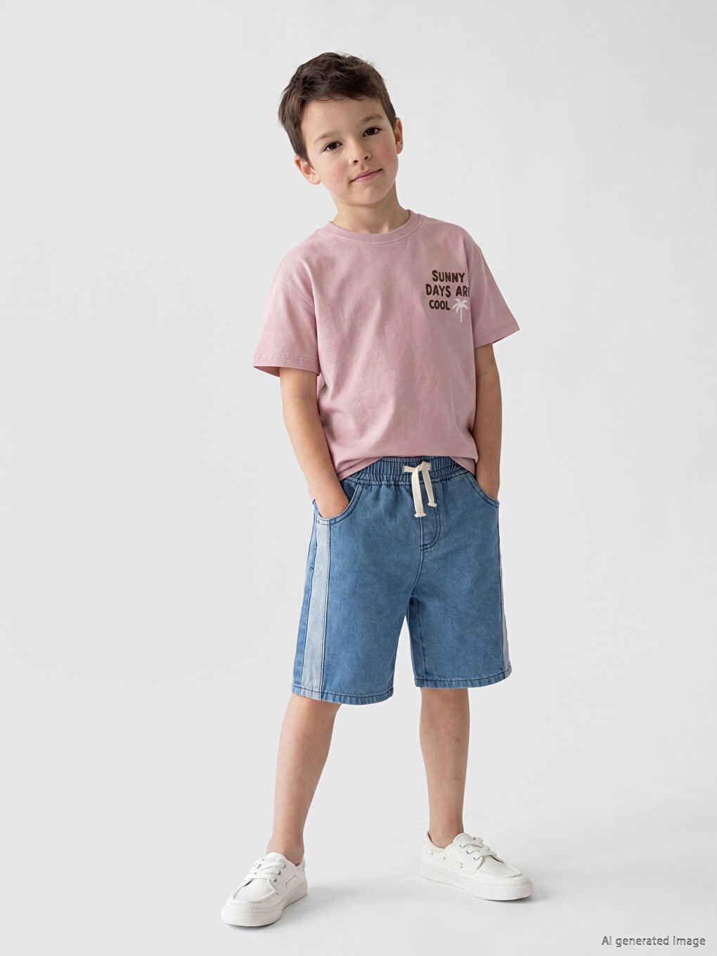 Elastic Waist Boys' Denim Shorts