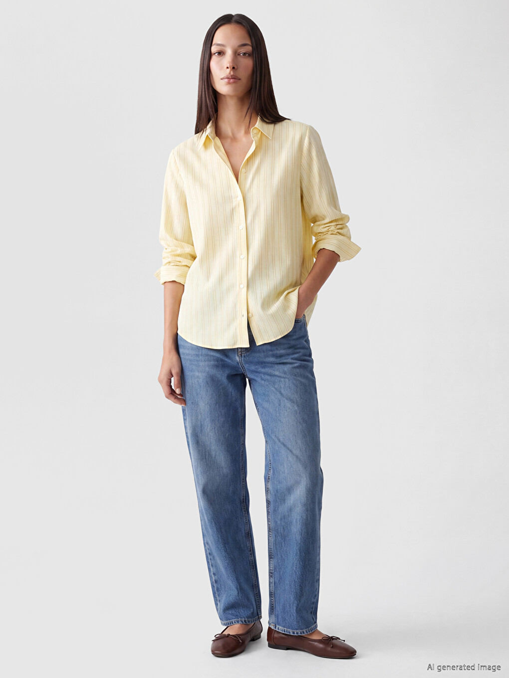 Striped 100% Cotton Women's Shirt-1