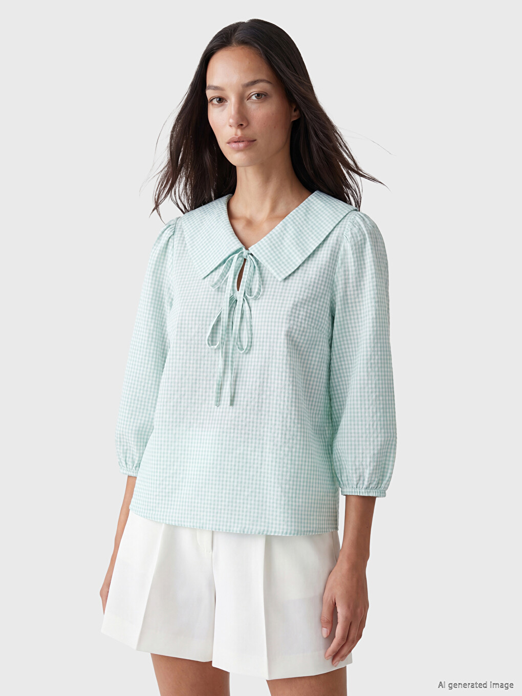 Peter Pan Kragna Karirana Bluza