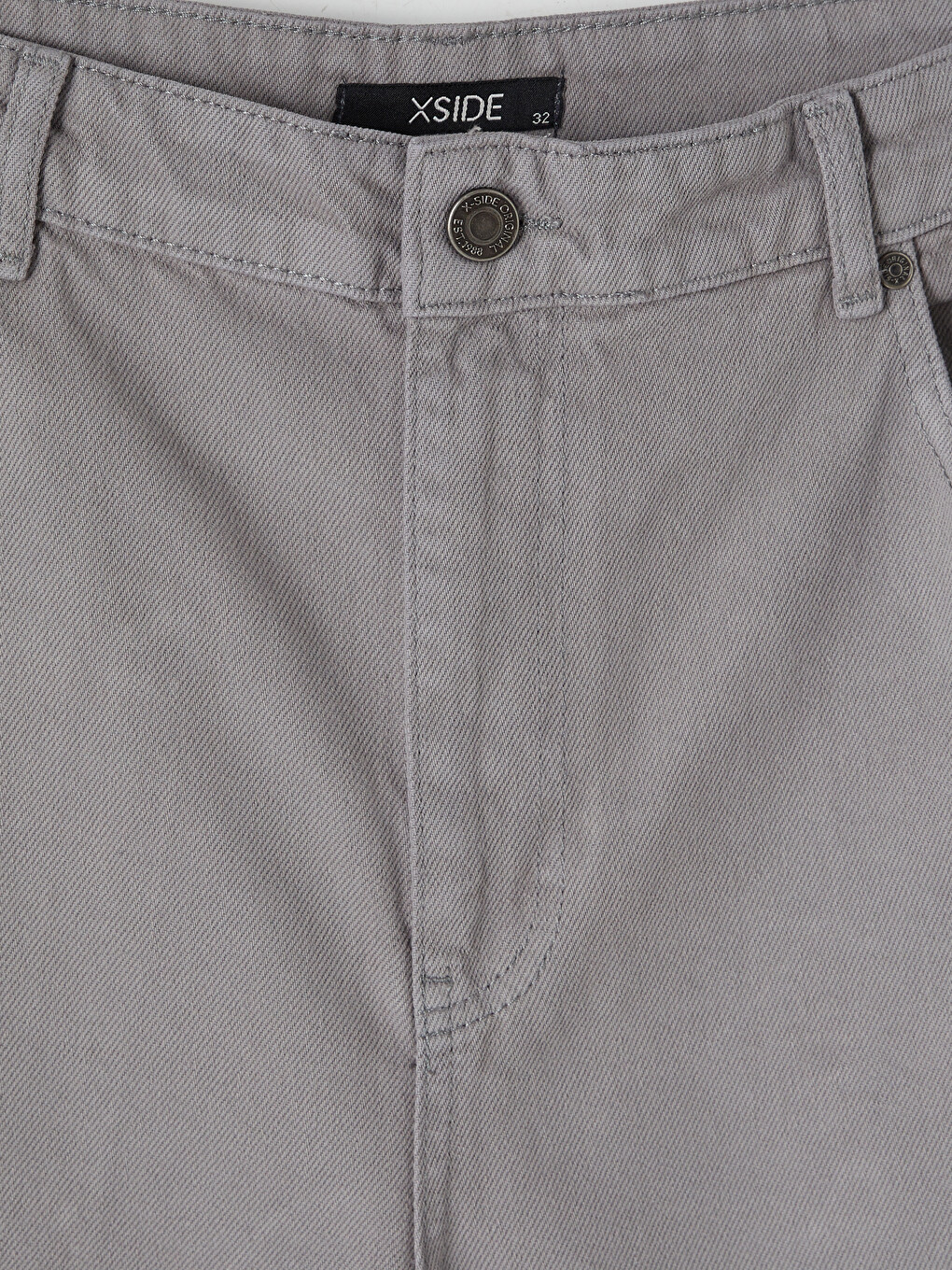 Gri Relax Fit Gabardin Erkek Şort-1