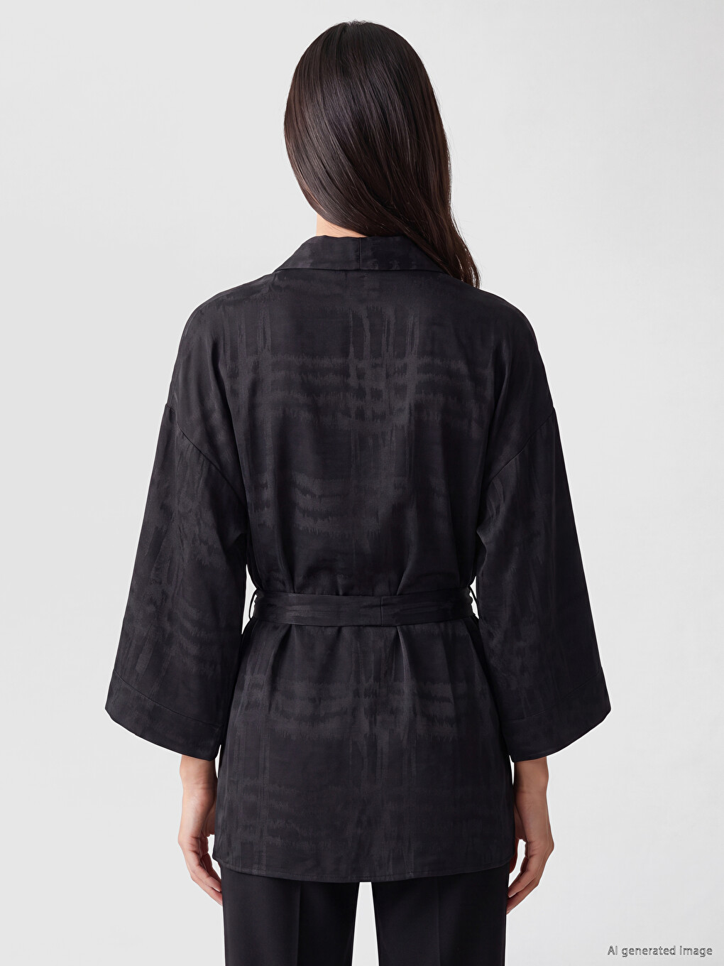 Kimono Me Motive Me Jakë Shalli Me Rrip Për Gra-3