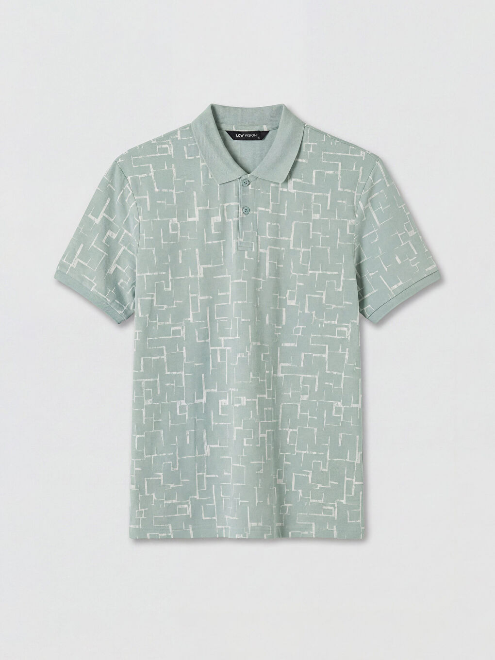 Polo Collar Patterned Pique Men's T-Shirt-4