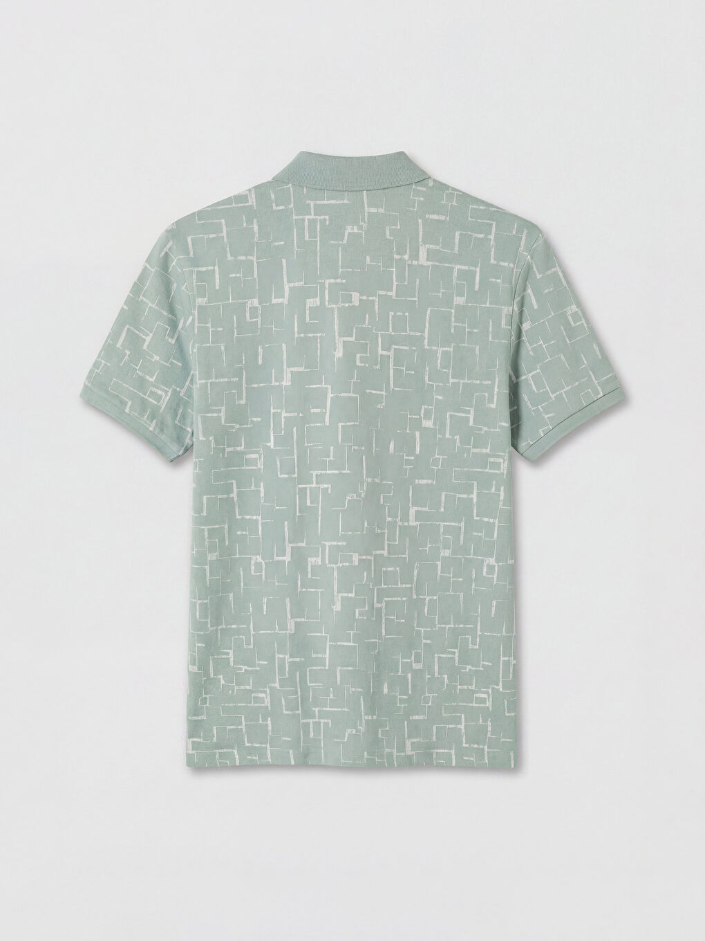 Polo Collar Patterned Pique Men's T-Shirt-5