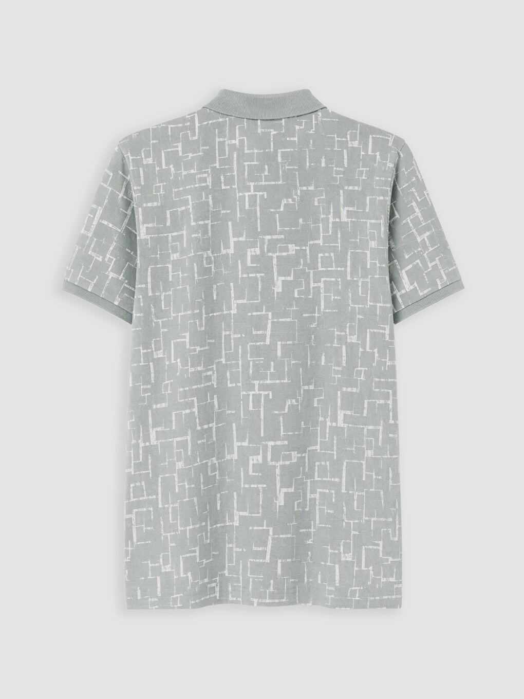 Polo Collar Patterned Pique Men's T-shirt-6
