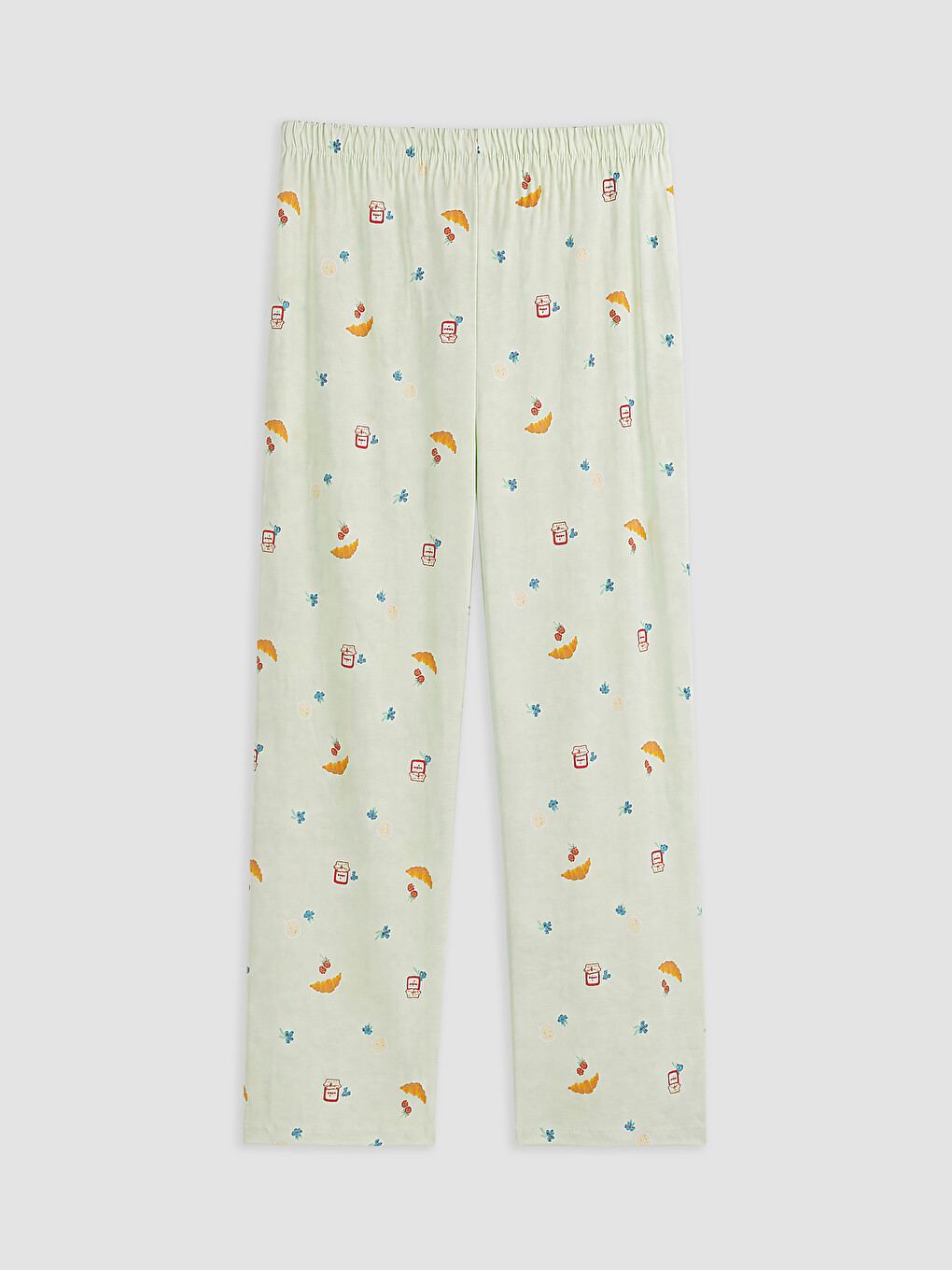 Yeşil Bisiklet Yaka Baskılı Kadın Pijama Takım-4