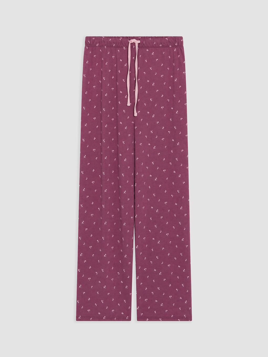Mürdüm Bisiklet Yaka Baskılı Kadın Pijama Takımı-3