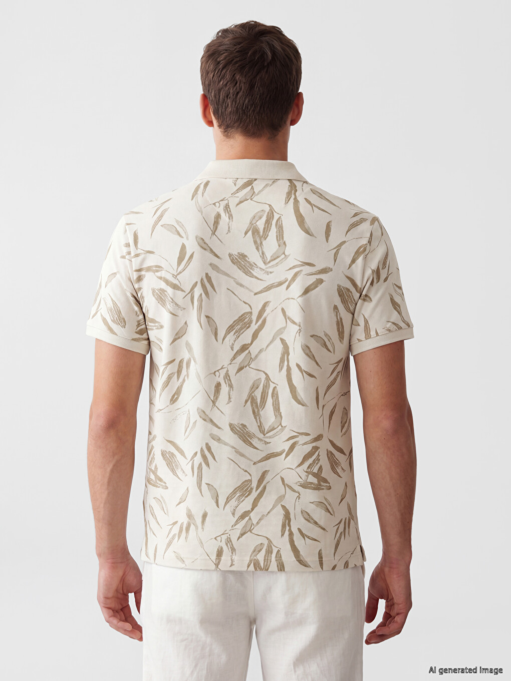 Polo Collar Patterned Pique Men's T-Shirt-3