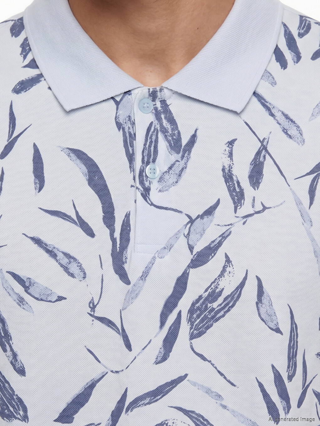 Polo Collar Patterned Pique Men's T-shirt-2