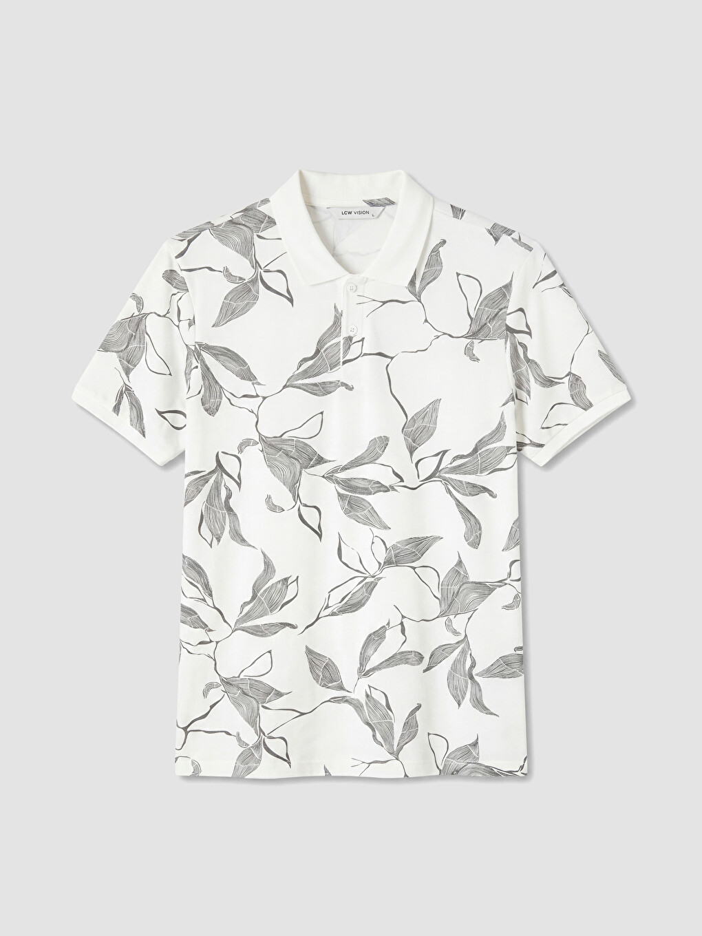 Siyah Polo Yaka Desenli Pike Erkek Tişört-4