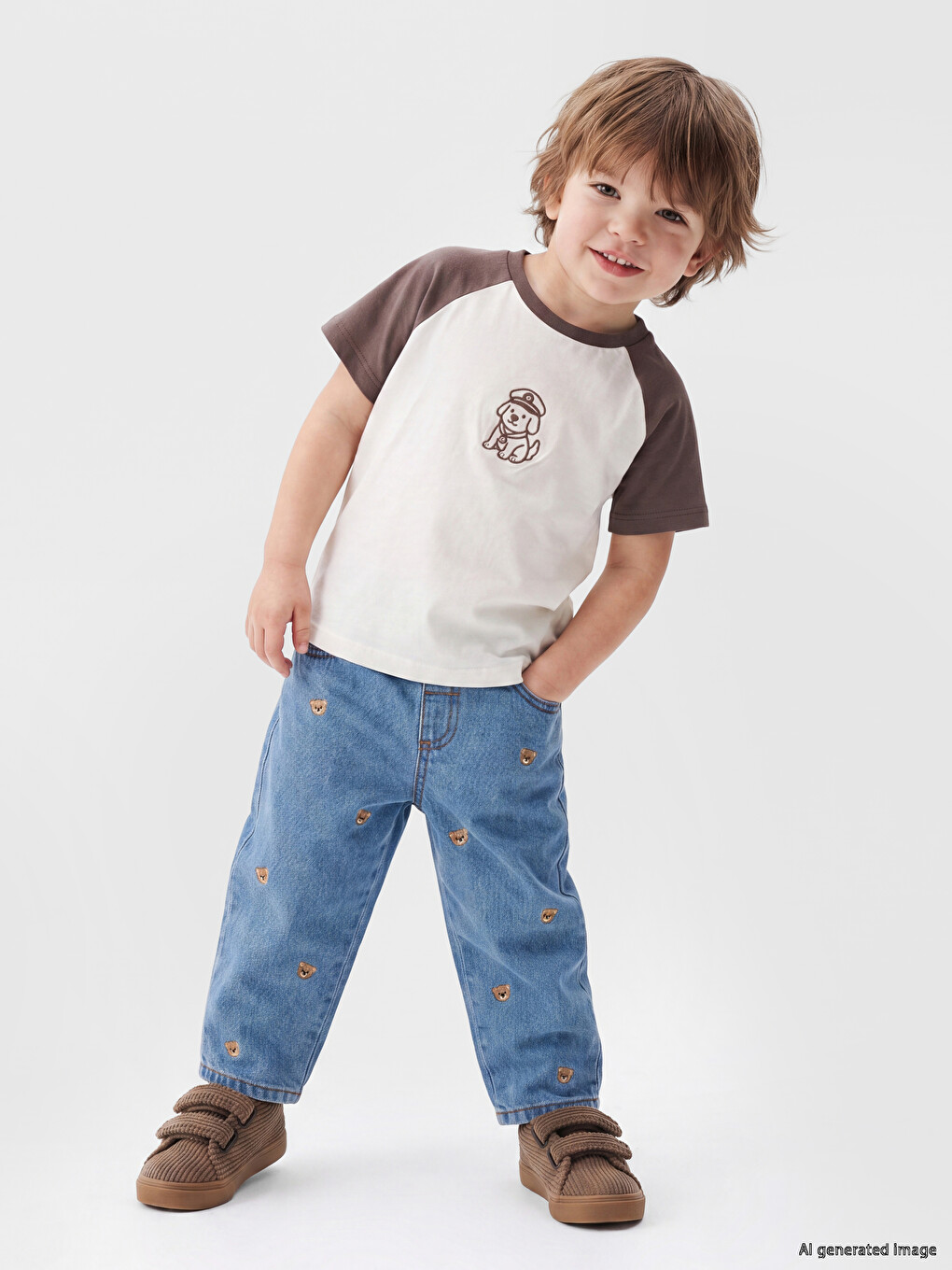 İndigo Regular Fit Erkek Bebek Nakışlı Pantolon