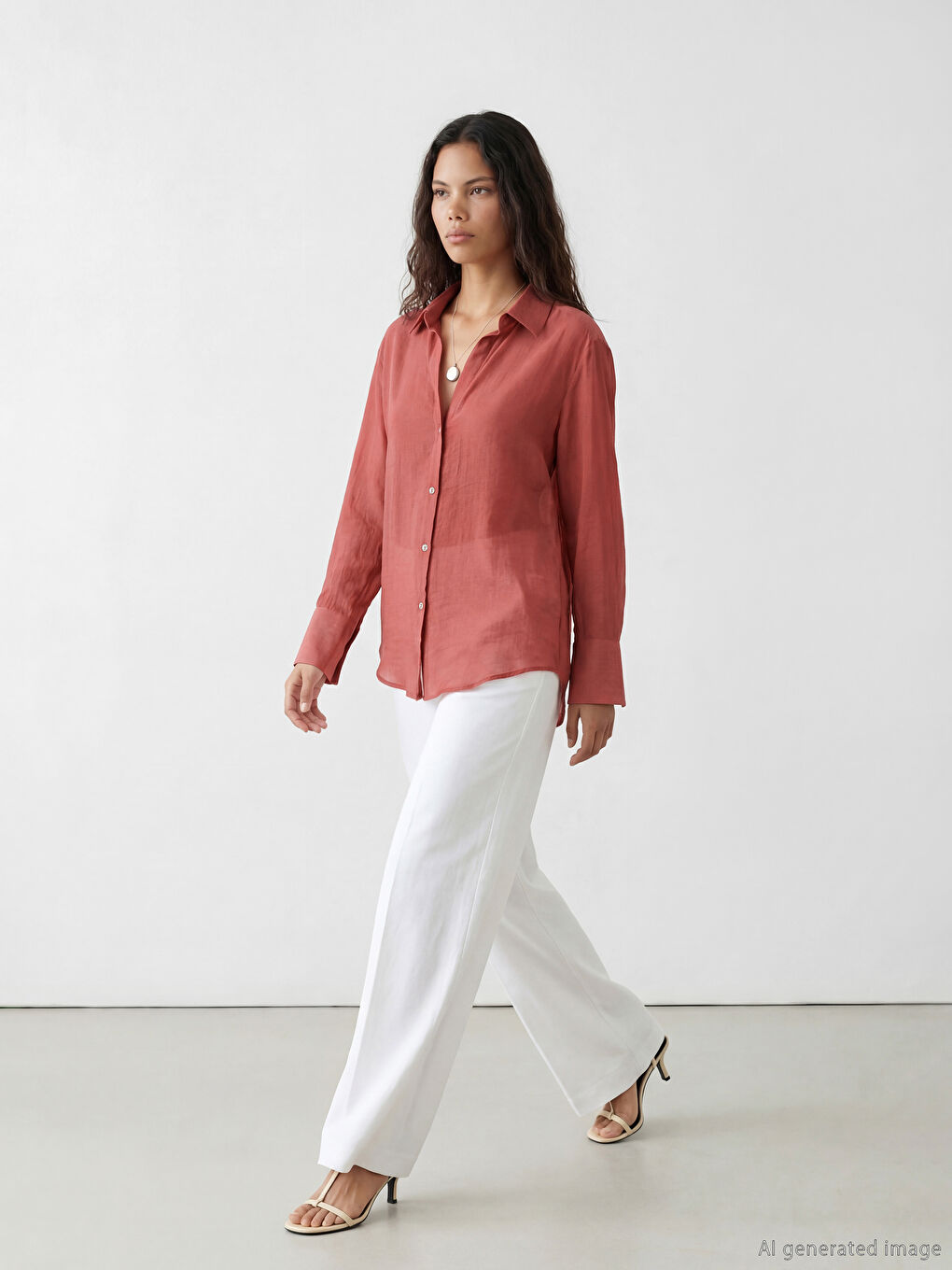 Pembe Regular Fit Kadın Gömlek-1