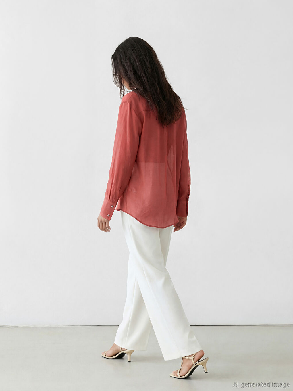 Pembe Regular Fit Kadın Gömlek-3