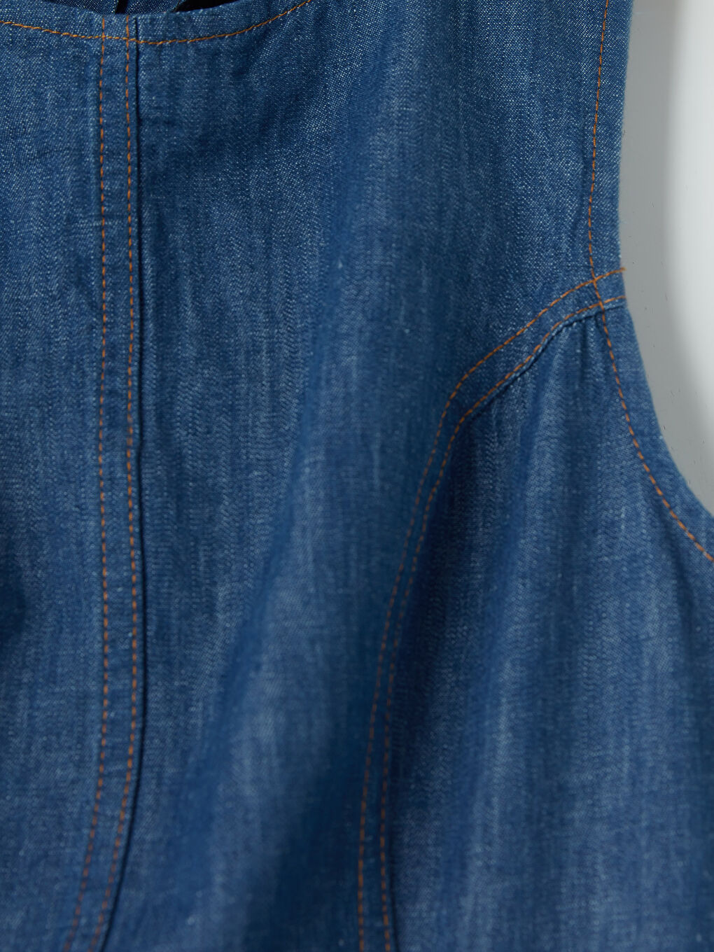 Mavi Bisiklet Yaka Belden Oturtmalı Jean Elbise-6