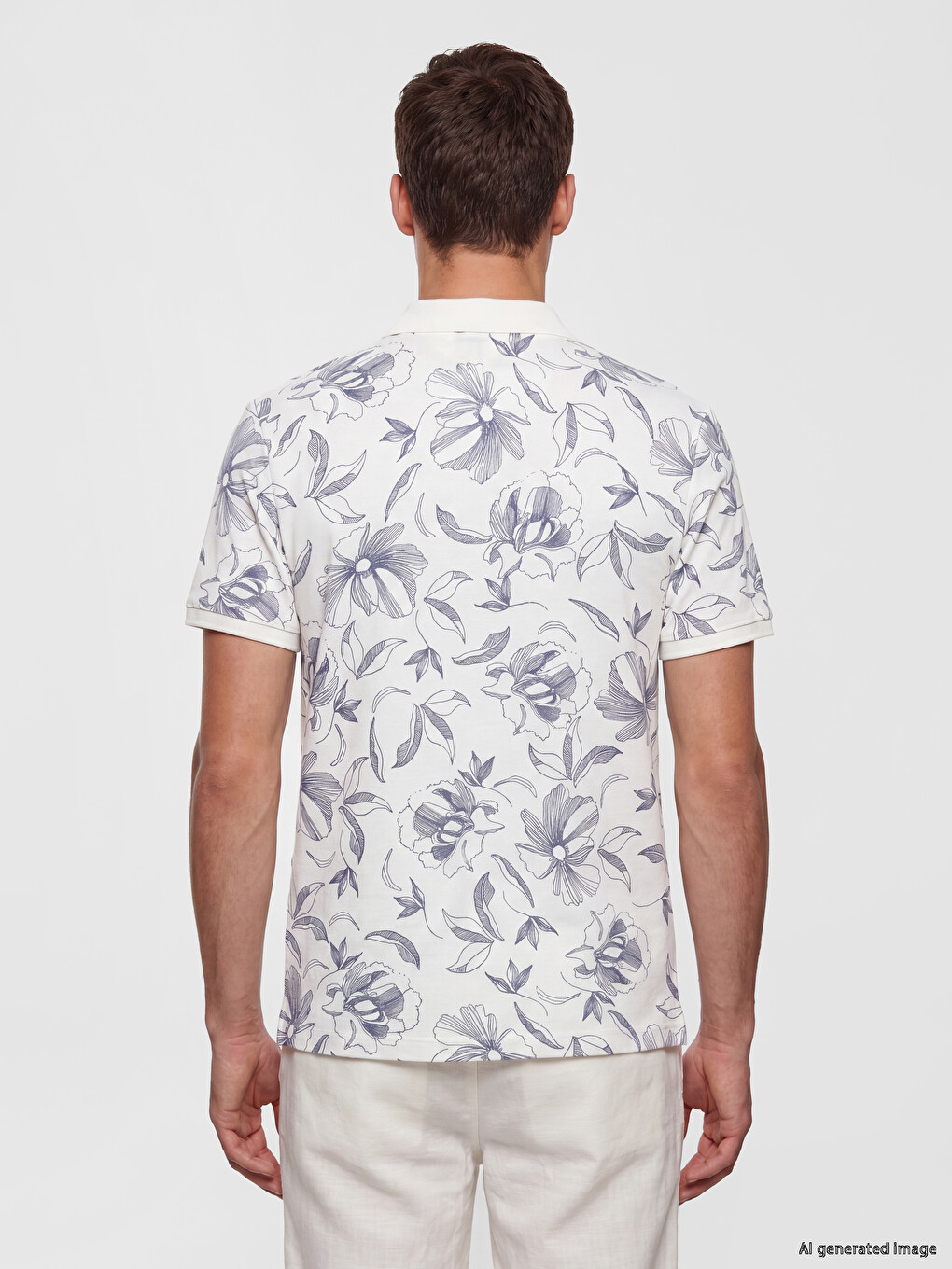 Polo Collar Patterned Pique Men's T-Shirt-3