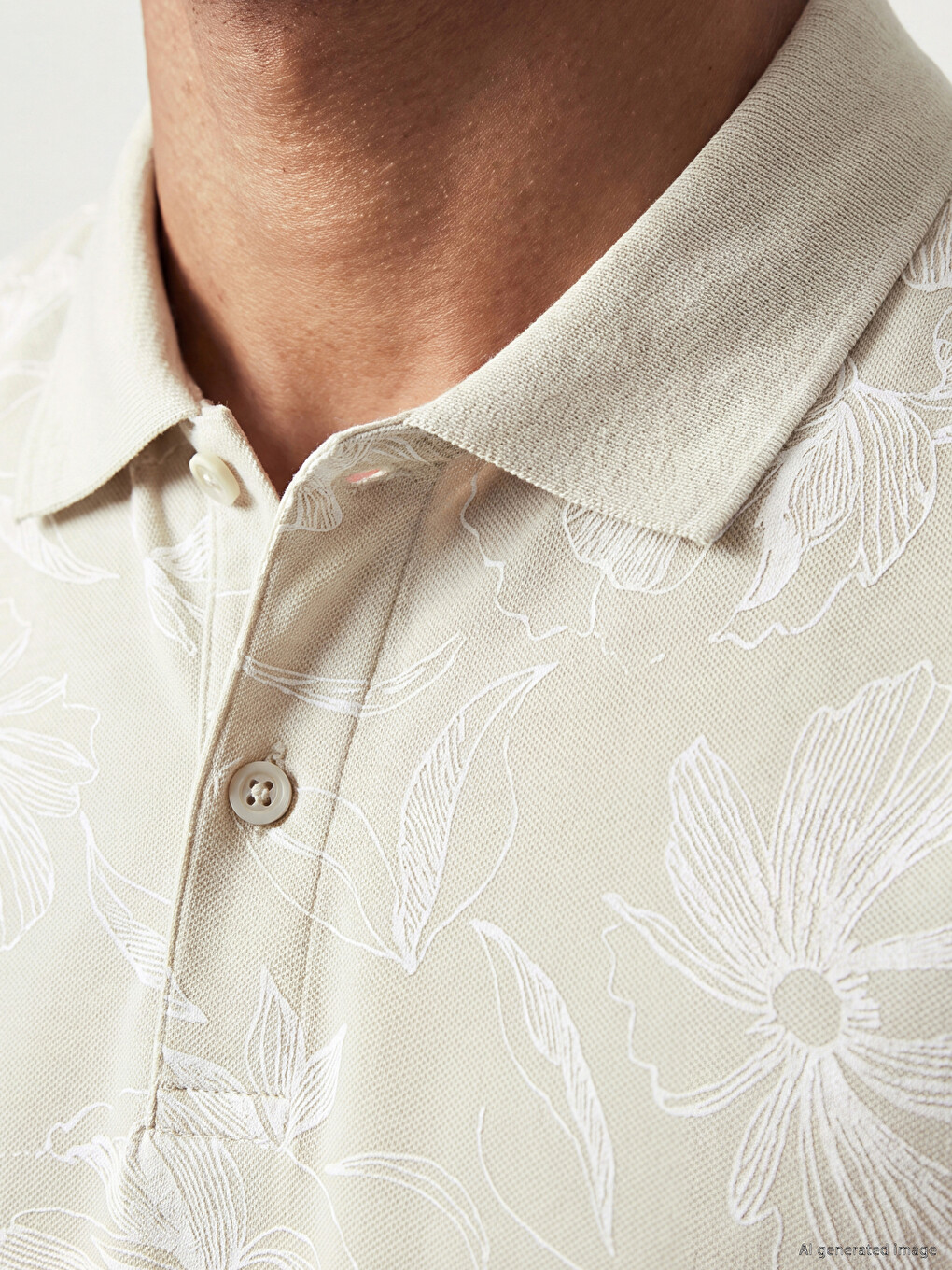 Polo Collar Patterned Pique Men's T-shirt-2