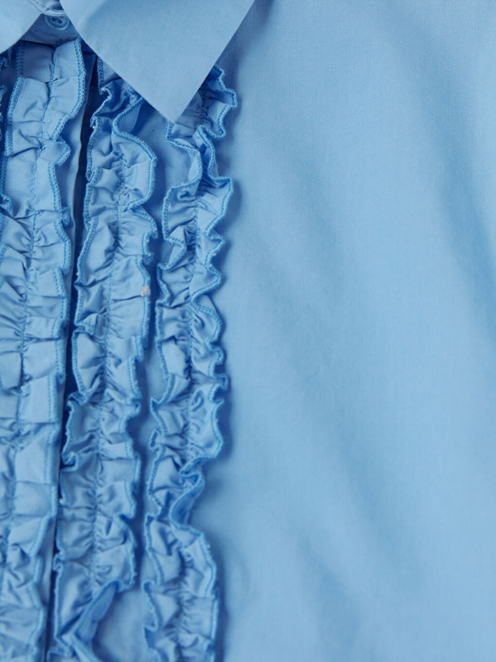 Mavi Fırfırlı Kadın Gömlek-6