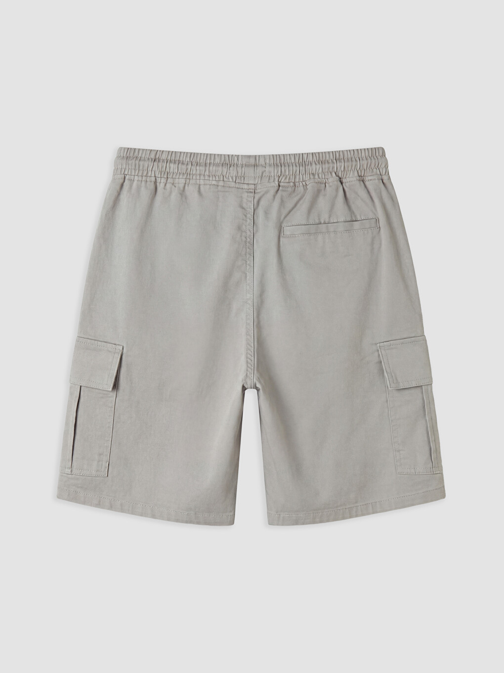 Gri Regular Fit Beli Lastikli Erkek Kargo Şort-1