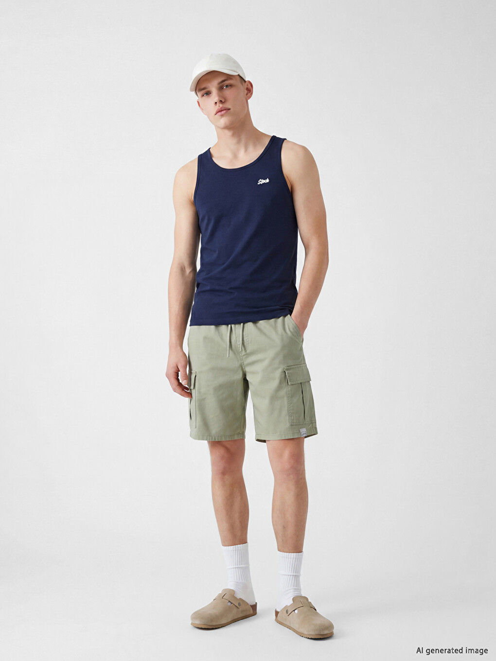 Regular Fit sa lastišem muški cargo šorts