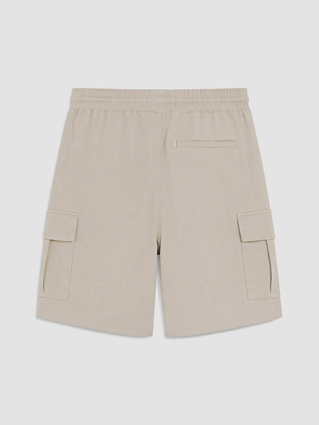 Gri Regular Fit Beli Lastikli Erkek Kargo Şort-2