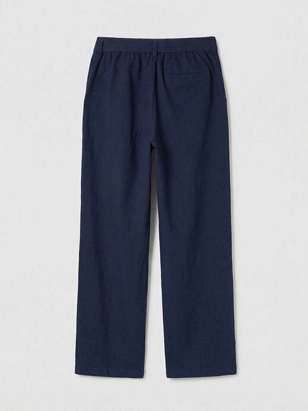 Lacivert Regular Fit Keten Görünümlü Kuşaklı Erkek Pantolon-5