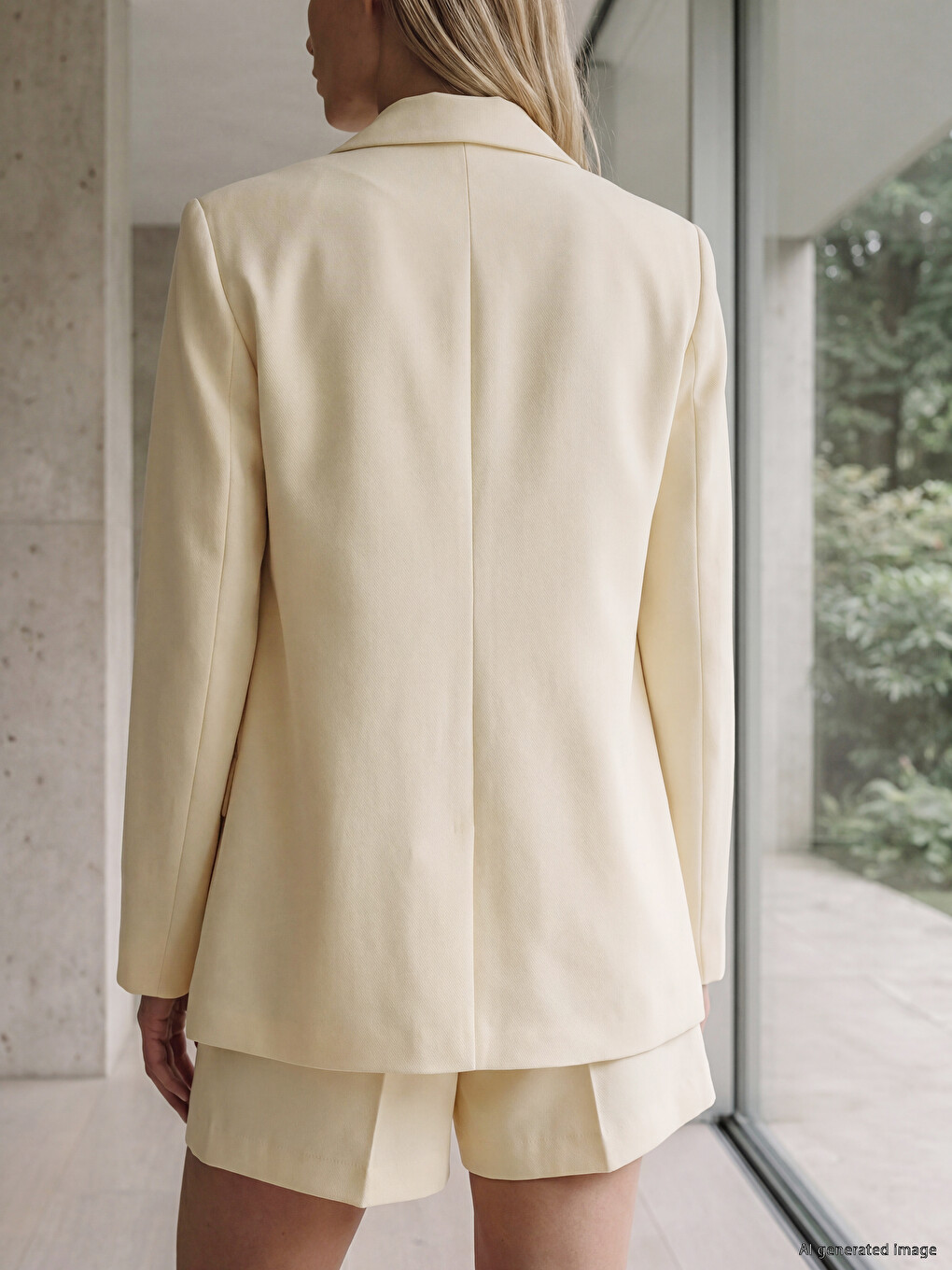 Sarı Oversize Kadın Blazer Ceket-3