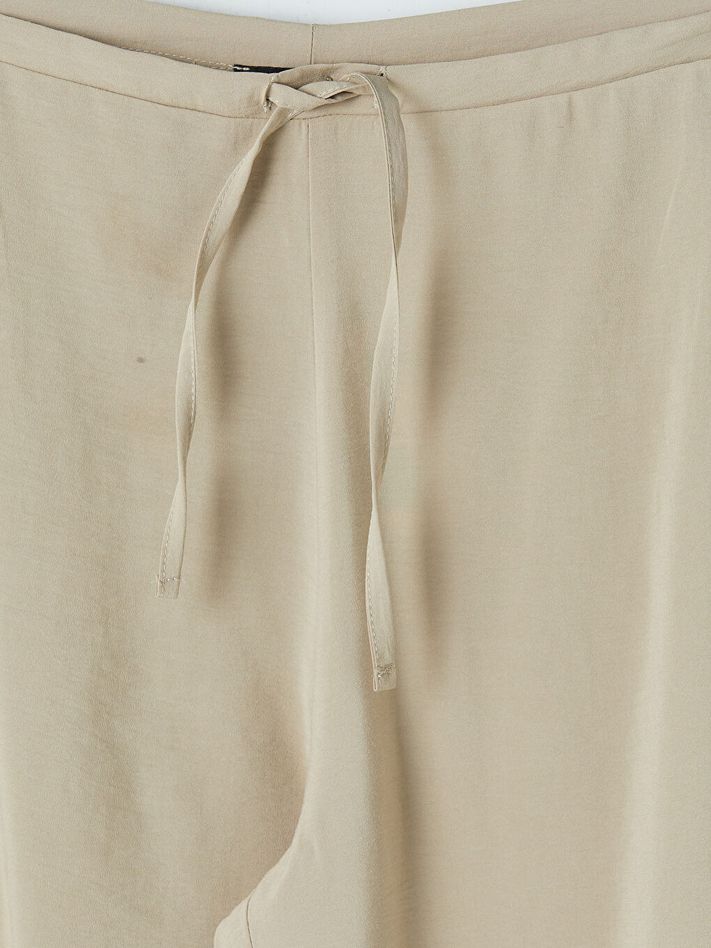 Bej Beli Lastikli Kadın Jogger Pantolon-1