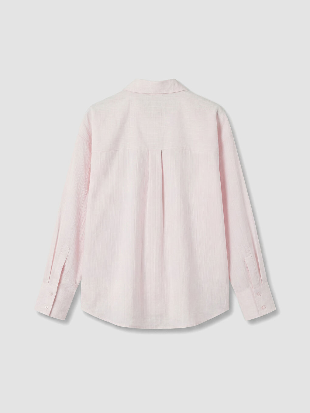 Pembe Çizgili Oversize Kadın Gömlek-5