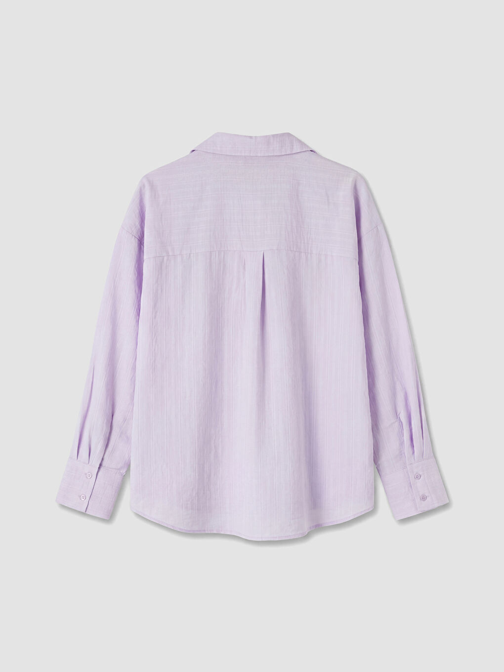 Lila Çizgili Oversize Kadın Gömlek-2
