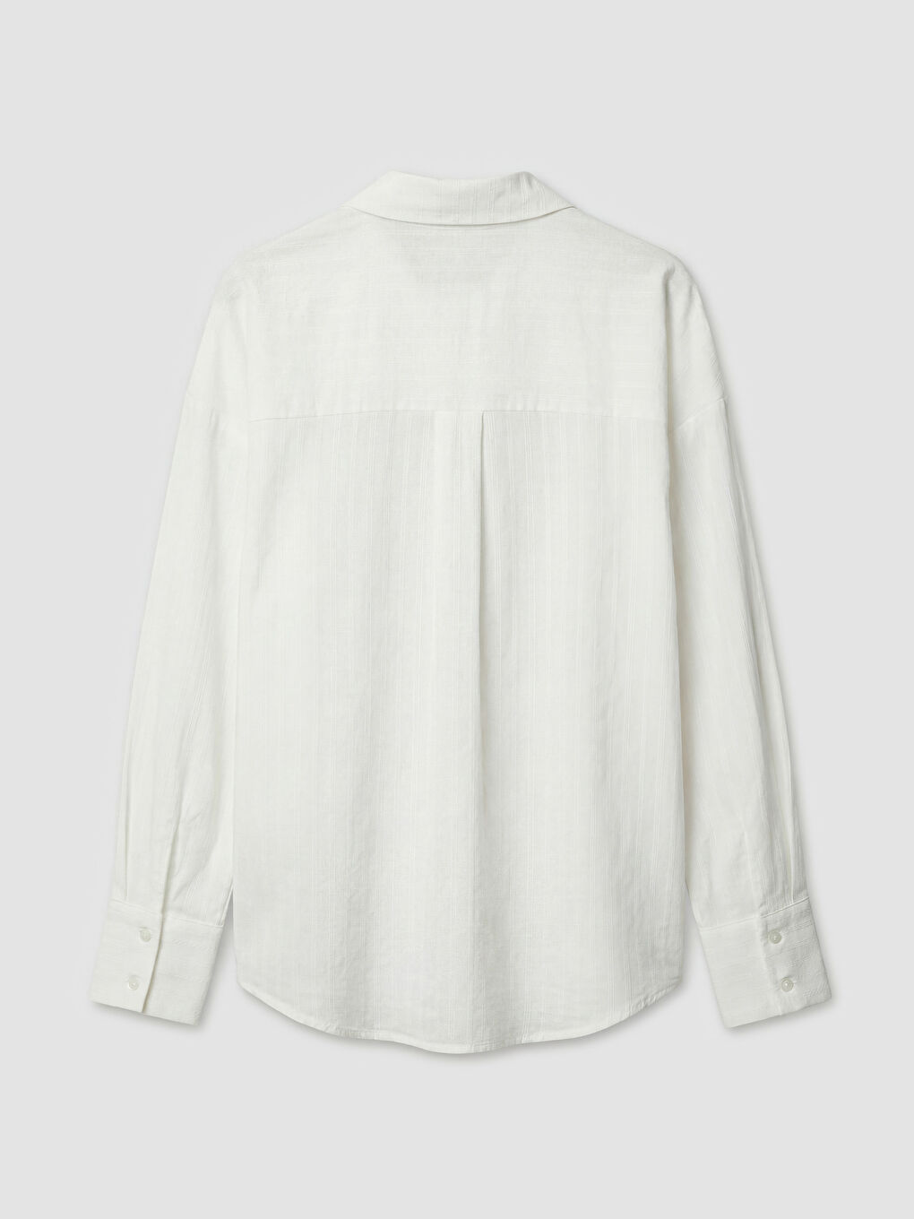 Beyaz Çizgili Oversize Kadın Gömlek-1