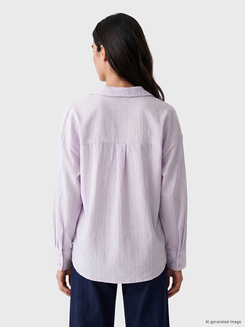 Striped Oversize Women's Shirt-3