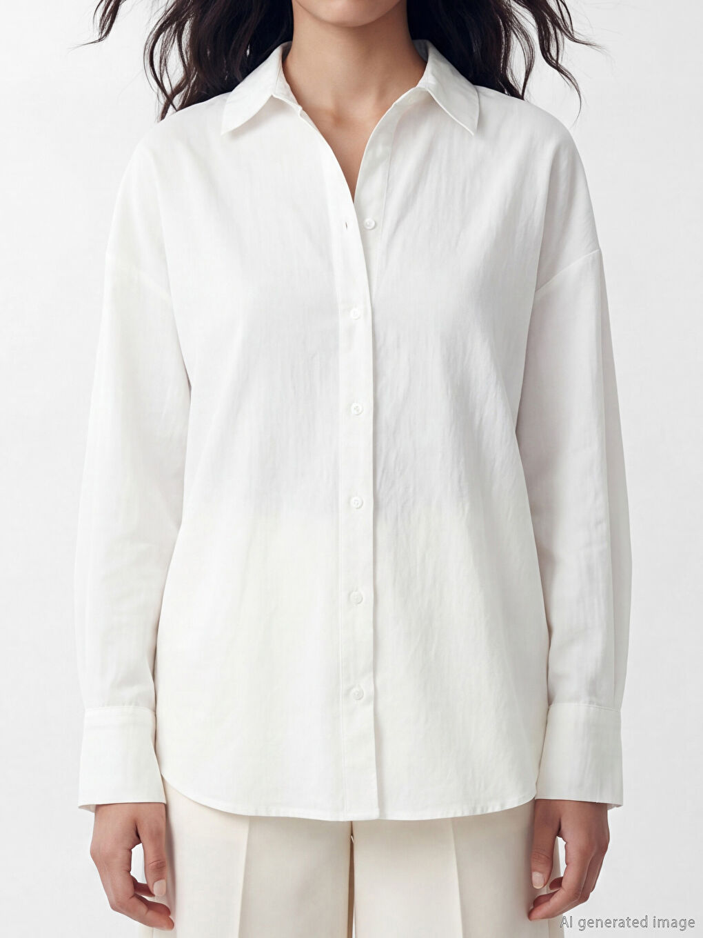 Striped Oversize Women's Shirt-2