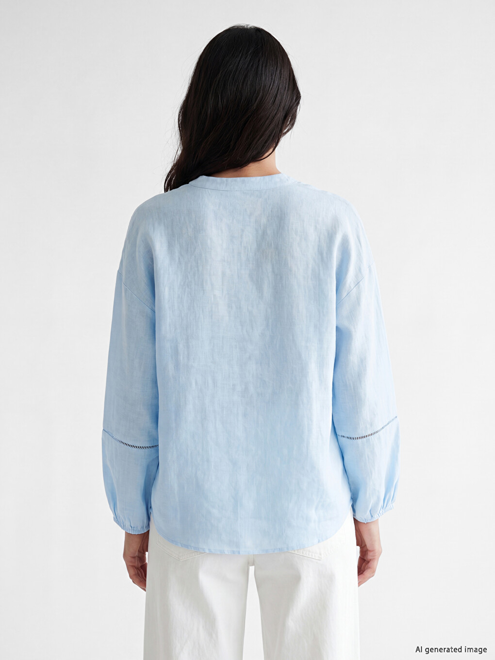 Notch Neck Embroidered Blouse-3