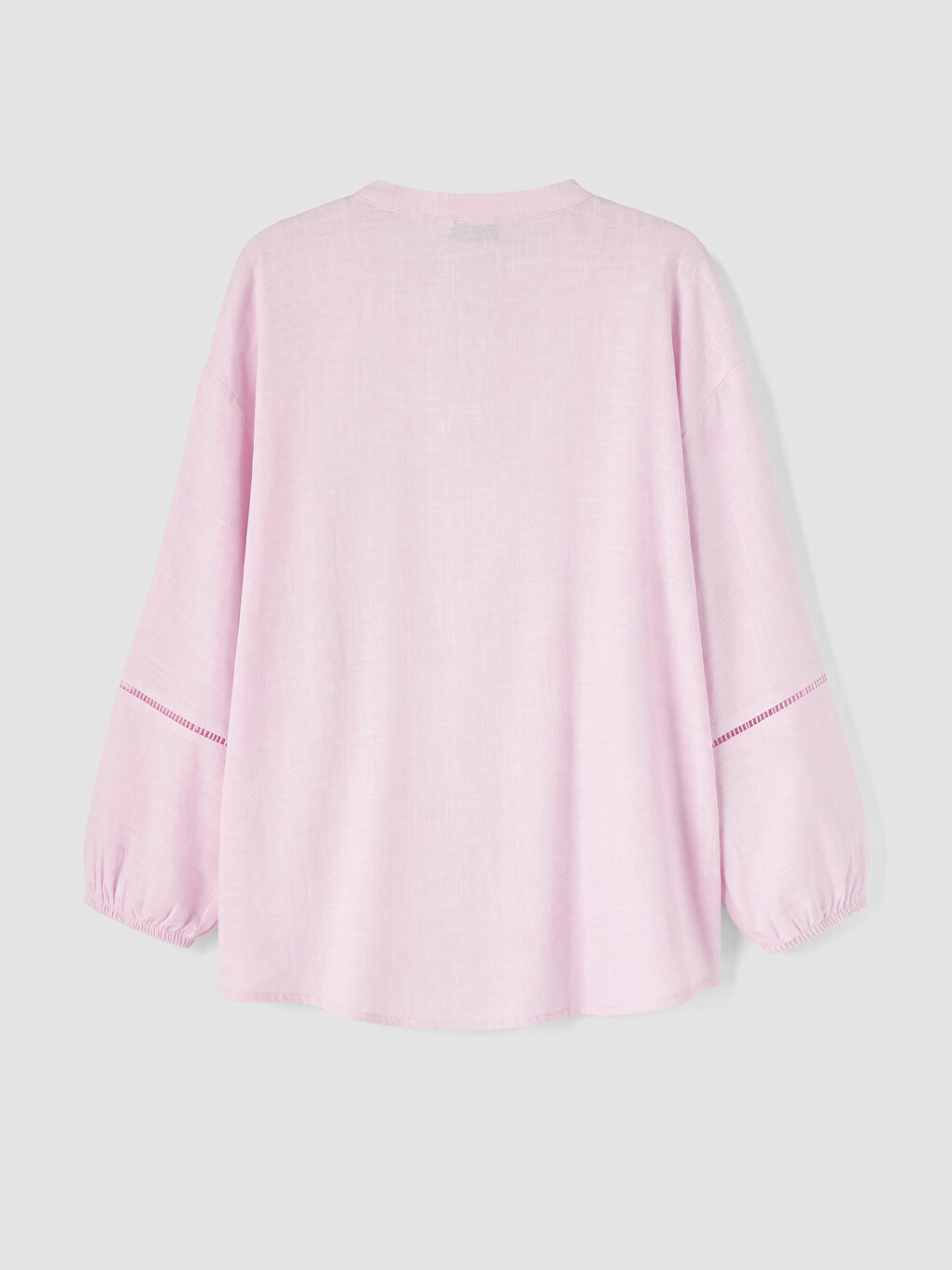 Pembe Kaçık Yaka Nakış Detaylı Bluz-1