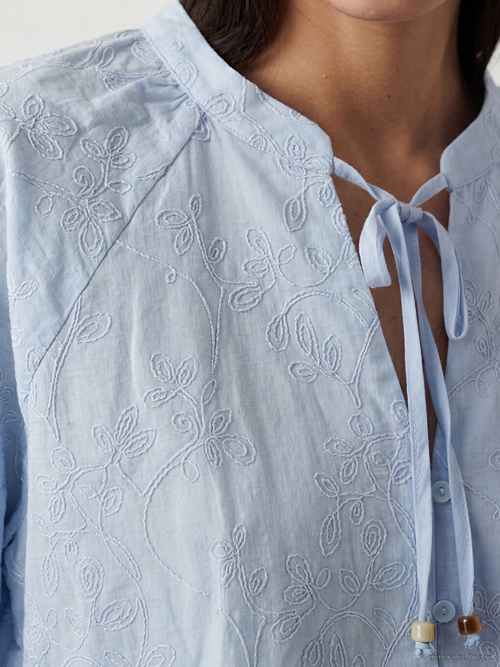 Embroidered Oversize 100% Cotton Blouse-2