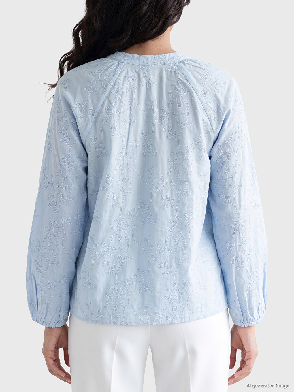 Embroidered Oversize 100% Cotton Blouse-3