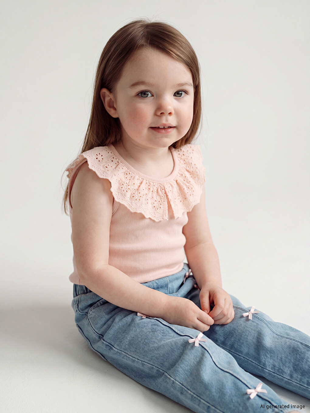 Broderie Anglaise Detailed Baby Girls' T-shirt
