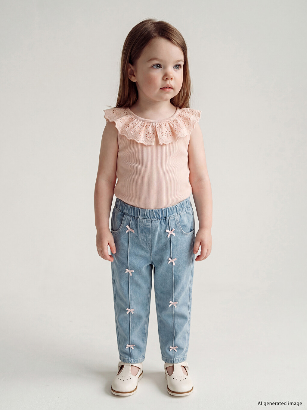 Broderie Anglaise Detailed Baby Girls' T-shirt-1