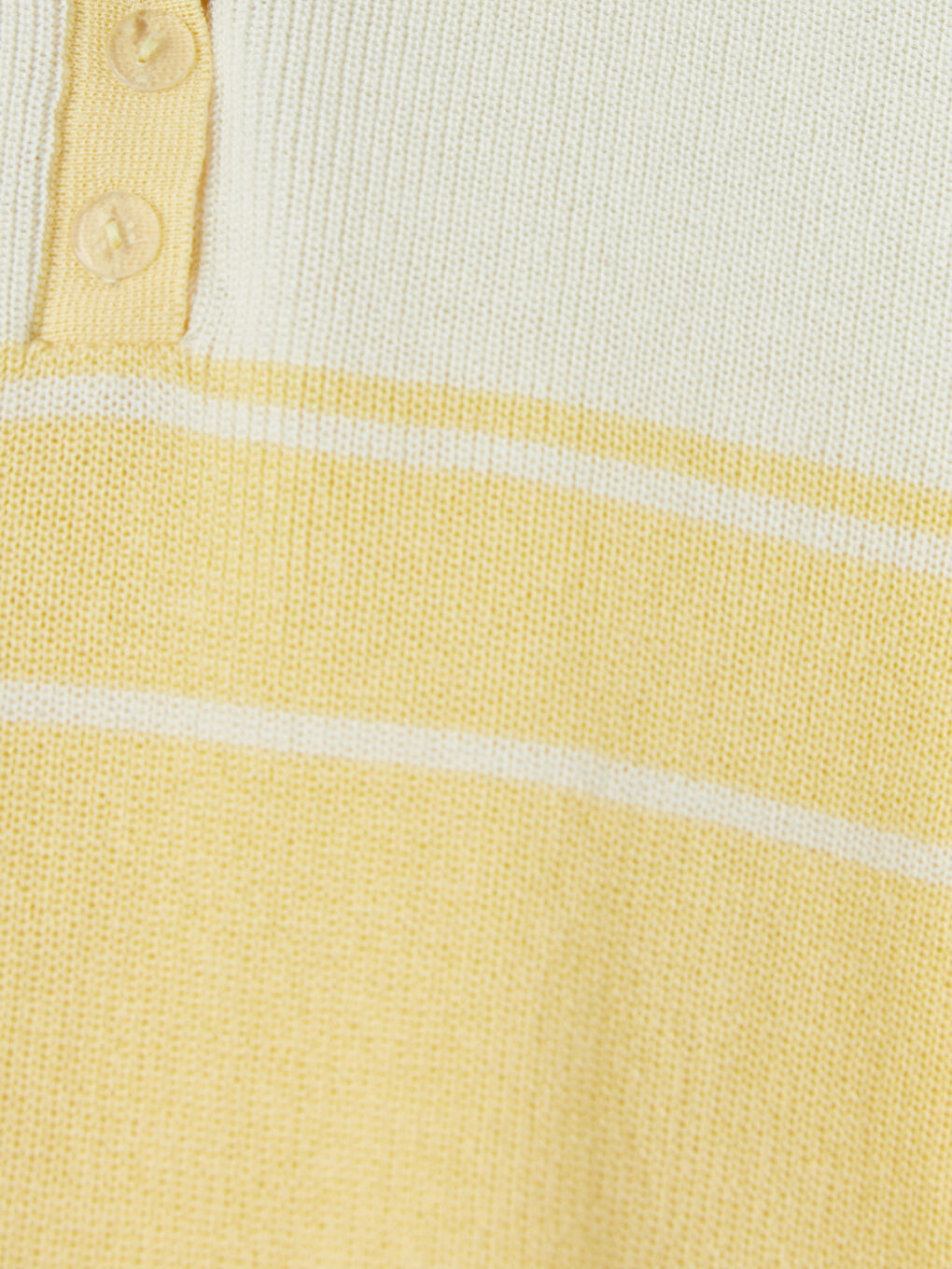 Sarı Polo Yaka Çizgili Kadın Triko Kazak-2