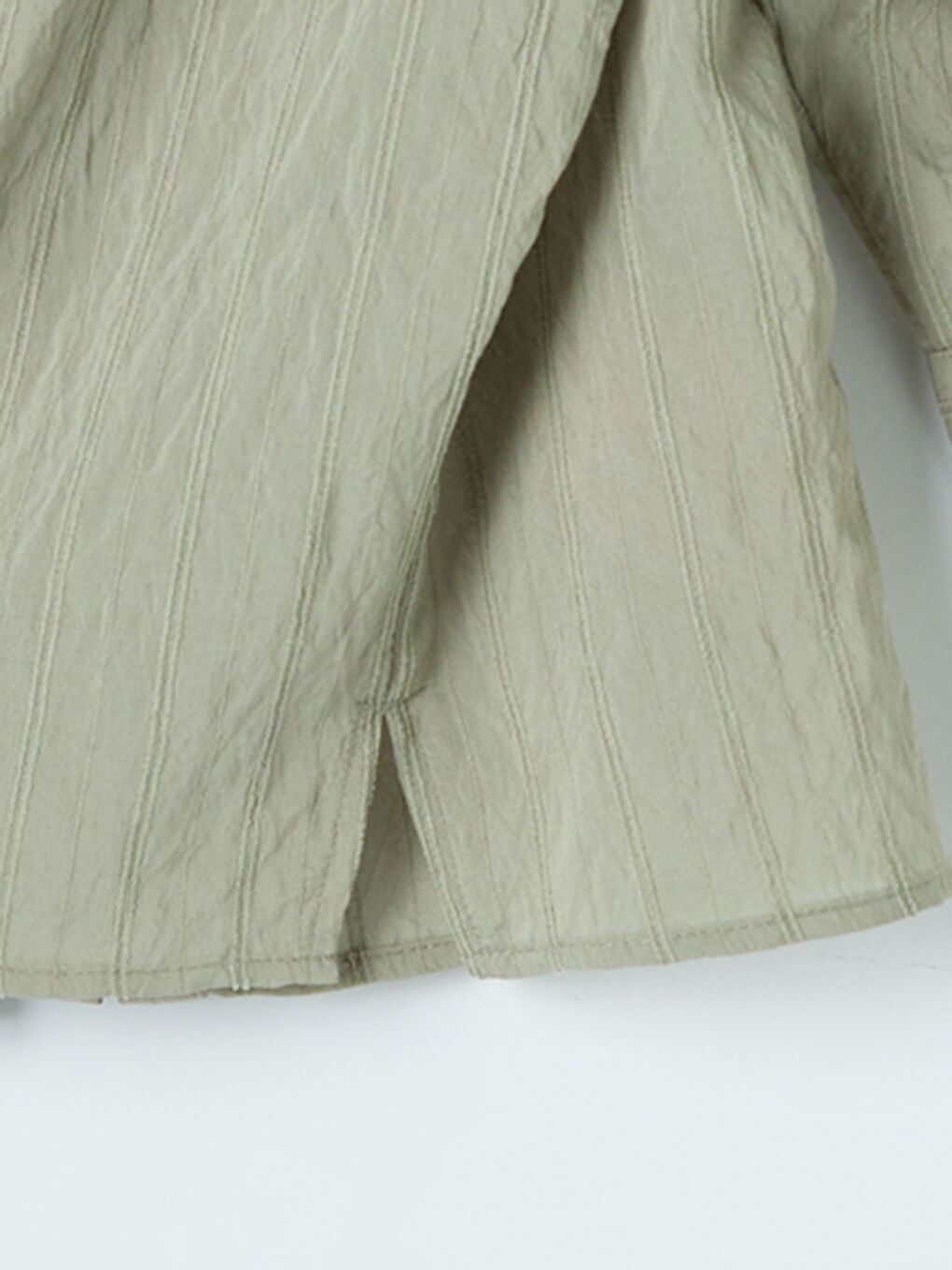 Yeşil Hakim Yaka Dokulu Kadın Gömlek-4