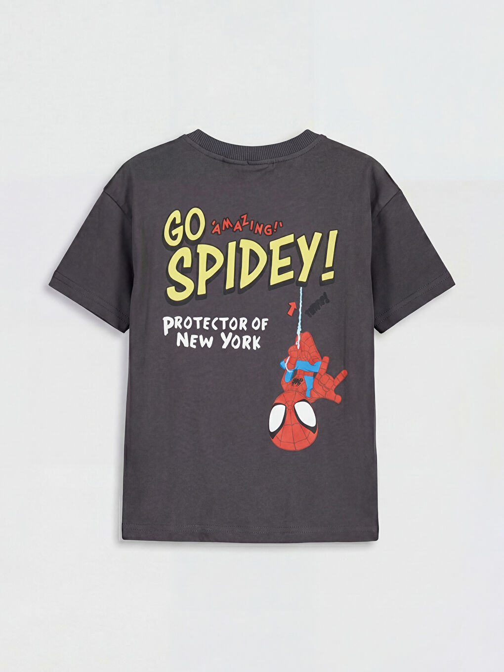 Antrasit Spider-Man Baskılı Erkek Çocuk Tişört-2
