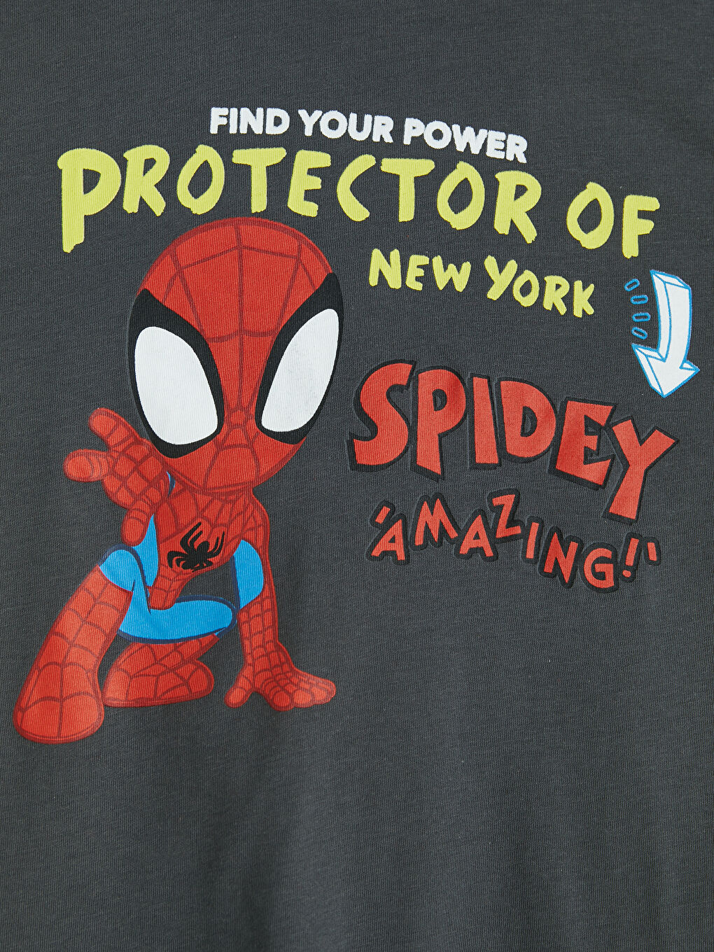 Antrasit Spider-Man Baskılı Erkek Çocuk Tişört-3