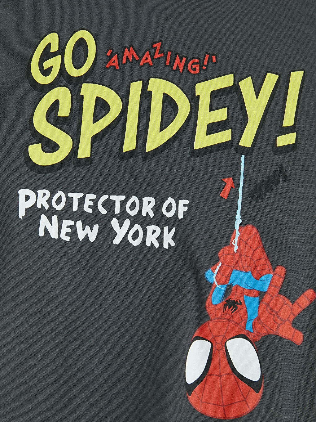 Antrasit Spider-Man Baskılı Erkek Çocuk Tişört-4