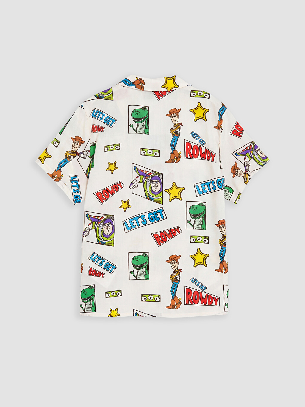 Bej Toy Story Baskılı Erkek Çocuk Gömlek-1