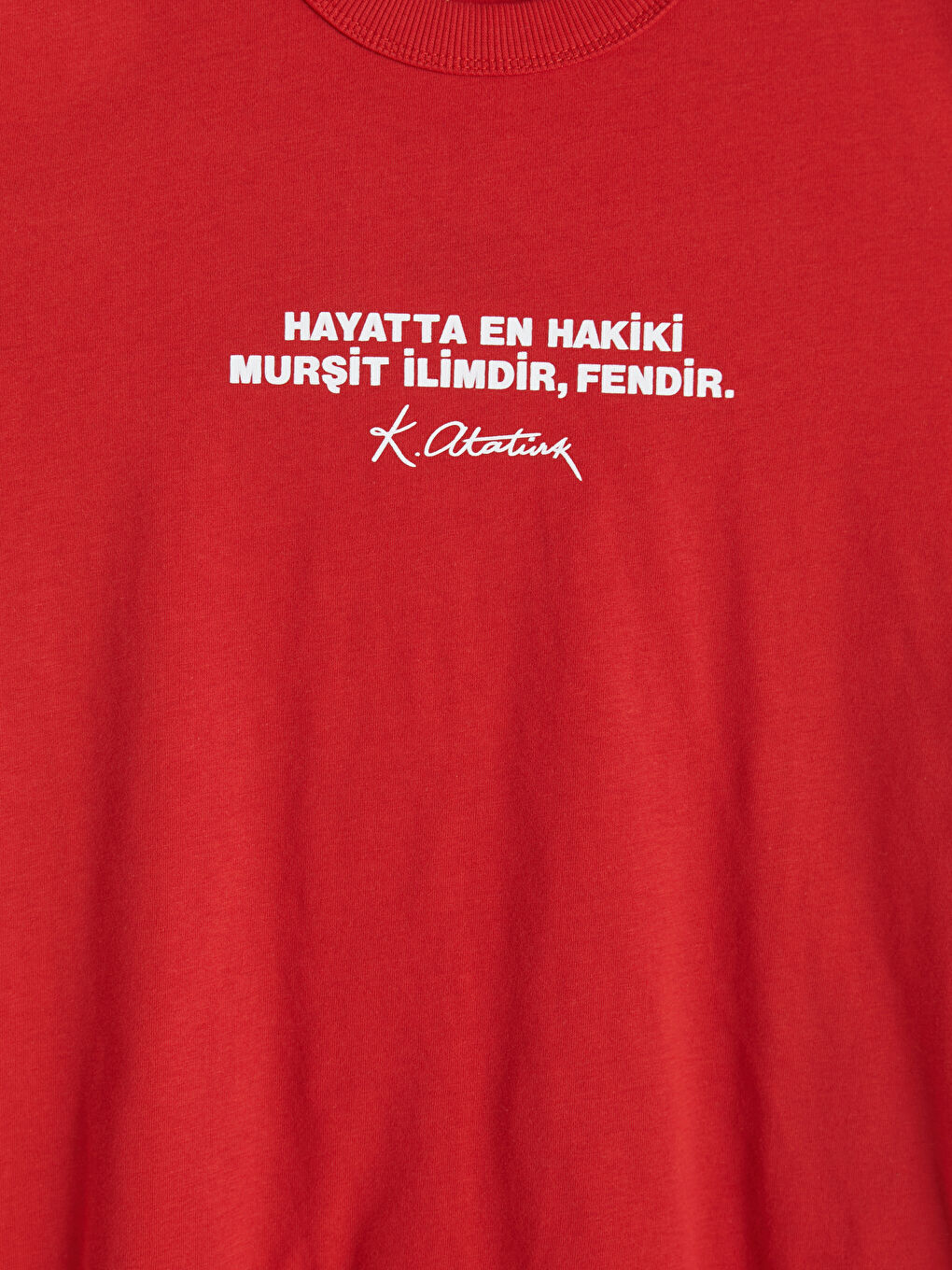 Kırmızı Bisiklet Yaka Yazı Baskılı Erkek Çocuk Tişört-2